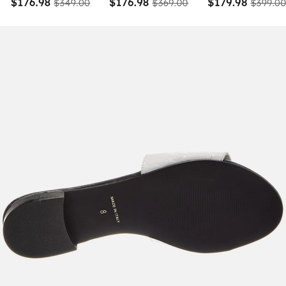 Valentino Women's White and Black Slide Sandals - Picture 3 of 4